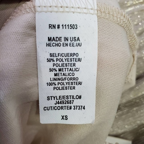 Anthropologie x June & Hudson Tiered Ruffle Midi Skirt Metallic Gold XS NEW - Picture 11 of 11